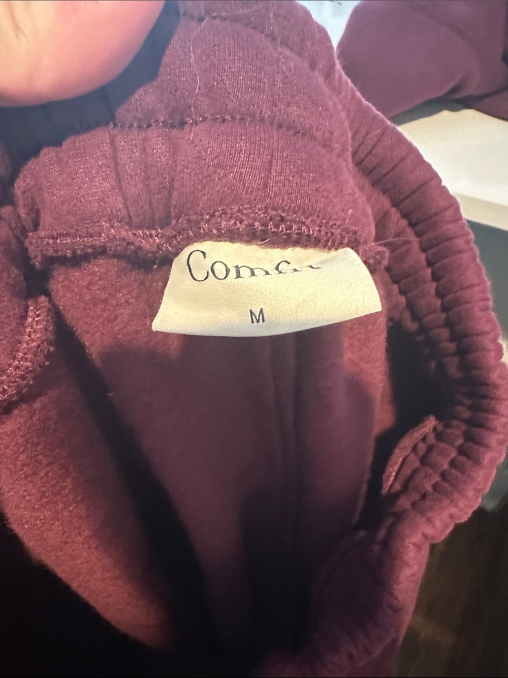 NWOT Comfort Clothing plum Maroon Hoodie & Sweatpants Set Sz M unisex - Picture 13 of 13